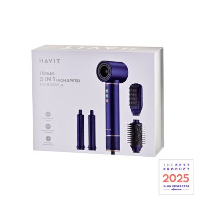60. Hot Air Curling Styler Havit HD634 (4 attachments)