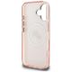 7. Karl Lagerfeld IML Glitter Karl & Choupette Heads Logo MagSafe iPhone 16 Case - Pink