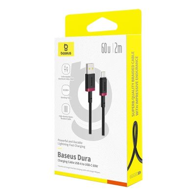 7. Baseus Dura USB-Type C Cable 60W 2m (Red-Black)