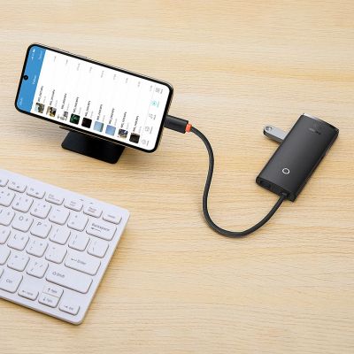 20. Baseus Lite Series multifunctional HUB USB Type C - 2 x USB 3.0 / USB Type C PD / HDMI 1,4 / SD / TF white (WKQX050102)