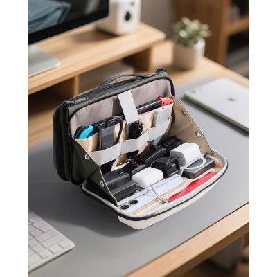 4. Inateck ABM34 Polyester Organizer Olive, Beige