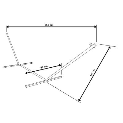 44. METAL HAMMOCK STAND 374x91x111CM