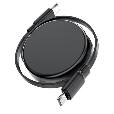 4. Acefast C13-03 USB-C - USB-C 60W Cable Retractable - Black