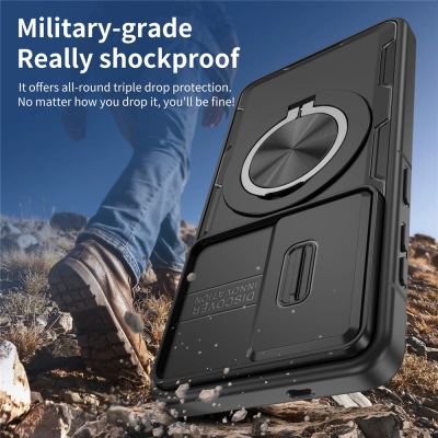 6. Samsung Galaxy S26 Case with Sliding Camera Cover and Swivel Stand Compatible with MagSafe - Black
