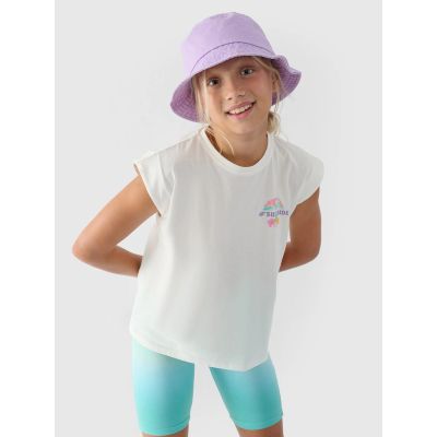 Girls' printed top 4F 4FJRSS24TTSHF2052-11S