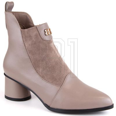13. D&amp;A S.Barski Premium Collection high-heeled ankle boots W OLI232B, beige