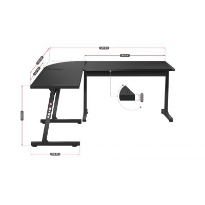 8. Huzaro Hero 6.0 Black Gaming Desk
