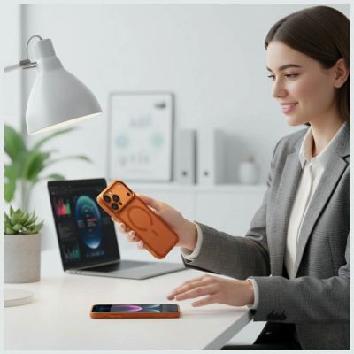 5. Uniq Veren iPhone 17 Pro Max Magclick Charging Case - Orange