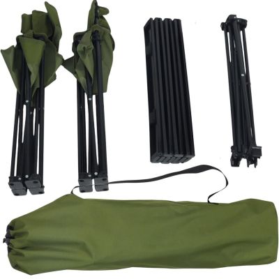 38. FOLDABLE TOURIST SET 3IN1 TABLE AND 2 CHAIRS GREEN ENERO CAMP