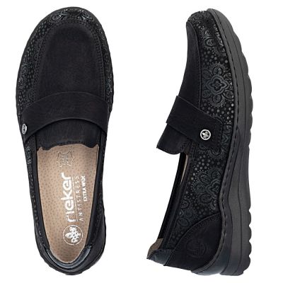 5. Women's comfortable black moccasin shoes Rieker 48968-00