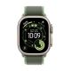 5. Apple Watch 49mm Green/Neon Trail Loop M/L - Natural Titanium Finish