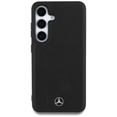 3. Mercedes Leather Debossed Lines MagSafe case for Samsung Galaxy S25 - black