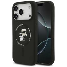 Karl Lagerfeld Silicone Karl&Choupette Ring MagSafe Case for iPhone 18 Pro Max / 17 Pro Max – black