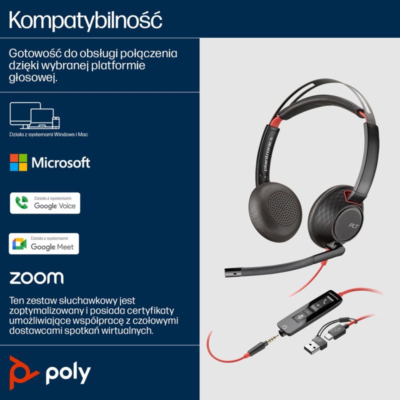 152. POLY Blackwire 5220 8X231AA Over-Ear Headphones