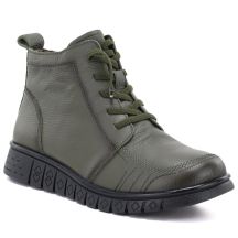 Comfortable Khaki Leather Ankle Boots for Women T.Sokolski OL67-1