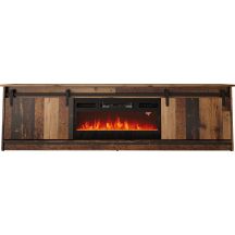 GRANERO TV cabinet + fireplace 200x56.7x35 old wood