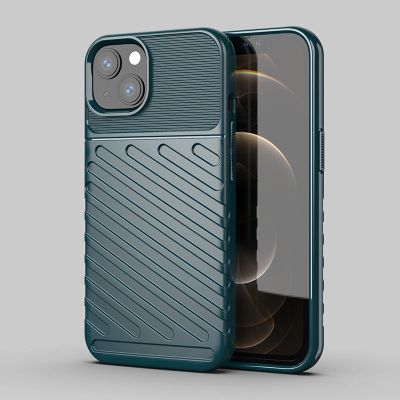 2. Thunder Case Flexible Tough Rugged Cover TPU Case for iPhone 13 mini green