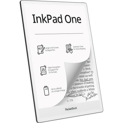 2. PocketBook InkPad One 1030 10.3" E-ink Mobius 32GB Wi-Fi Matte Black Ebook Reader