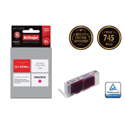 2. Activejet ACC-551MN Ink (Canon CLI-551M replacement; Supreme; 15 ml; red)