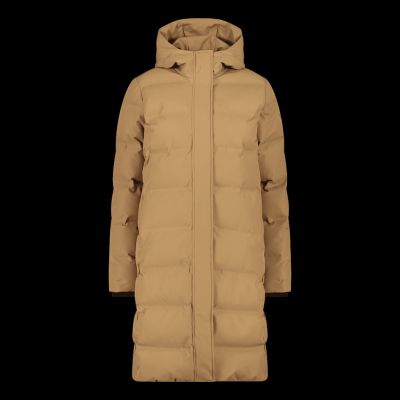 CMP women's long hooded jacket, winter waterproof, insulated, beige (34K0096/P814)