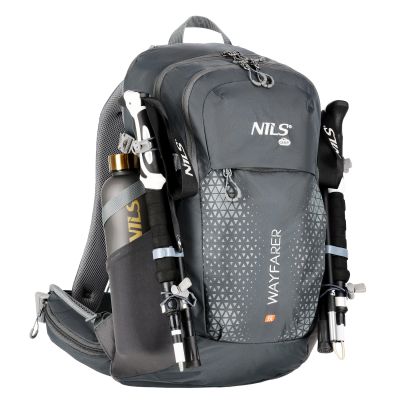 9. NC1925 GRAY WAYFARER 35L NILS CAMP TRAVEL BACKPACK