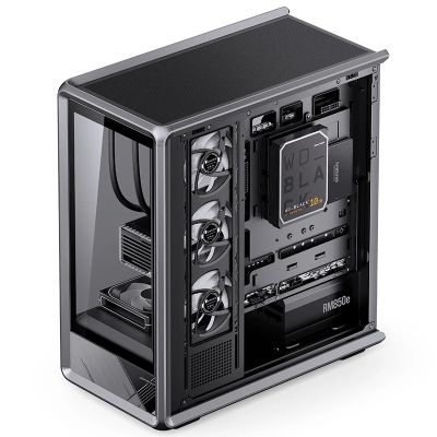 7. Jonsbo D401 PC Gehäuse, Midi Tower, ATX, Tempered Glass - black