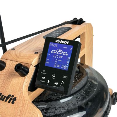 22. VIRTUFIT ELITE WOODEN ROWING MACHINE WITH WATER RESISTANCE - WOOD/OAK