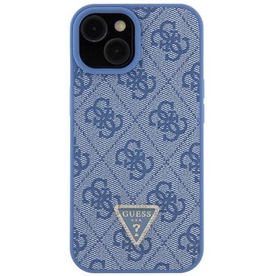3. Guess GUHCP15SP4TDPB iPhone 15 6.1" blue/blue hardcase Leather 4G Triangle Strass