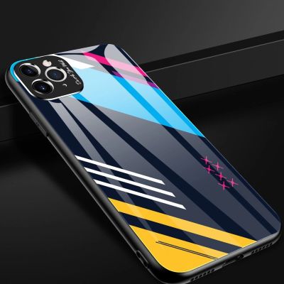 12. Color Glass Case Durable Cover with Tempered Glass Back and camera cover iPhone 11 Pro Max pattern 2