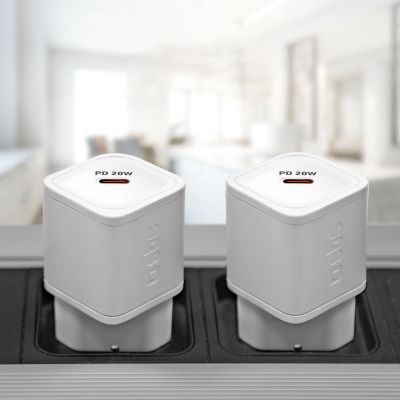 3. SBS TETRGAN1C20W 20W GaN Wall Charger with Power Delivery - White