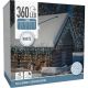 22. CHRISTMAS TREE LIGHTS OUTDOOR LIGHT CURTAIN 360 LED CONTROLLER TIMER COOL WHITE TRANSPARENT CABLE