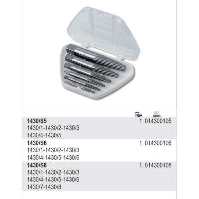 BETA screw extractor set, 8 pieces, 1430/S8