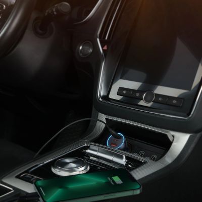 10. Baseus Golden Contactor Pro car charger USB-A + 2x USB-C 65W dark gray (CGJP010013)