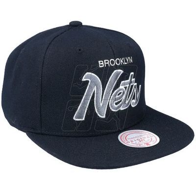 2. Mitchell &amp; Ness NBA Brooklyn Nets Team Script 2.0 Snapback Nets Cap HHSS3280-BNEYYPPPBLCK