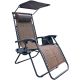 13. FOLDABLE GARDEN DECHAIR WITH CANOPY 173X52/65X110CM BROWN