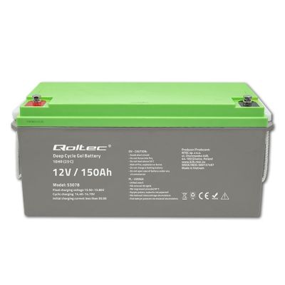7. QOLTEC DEEP CYCLE GEL BATTERY | 12V | 150AH
