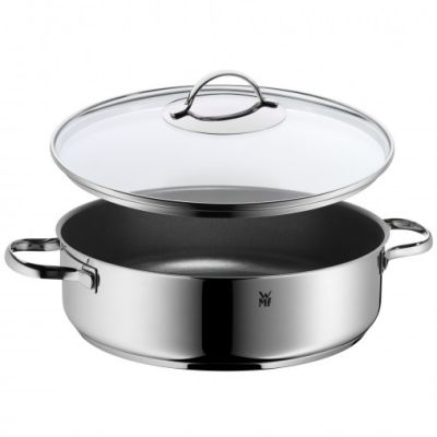 2. WMF 0761406380 Coated braising pan 28 cm, rim, glass lid