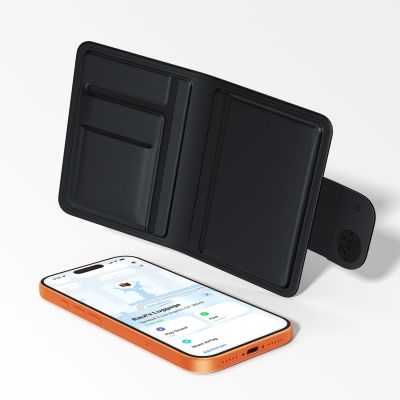 6. Acefast S6 Bluetooth Passport Case-Compatible with Apple Find My - Black