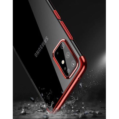 9. Clear Color Case Gel TPU Electroplating frame Cover for Samsung Galaxy A72 4G blue