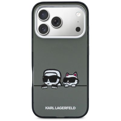 3. Karl Lagerfeld IML Karl & Choupette Peekaboo Logo MagSafe Case for iPhone 17 Pro - Black