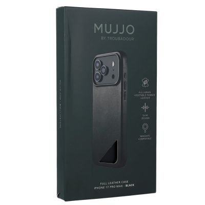 16. Mujjo iPhone 17 Pro Max Black Leather Case