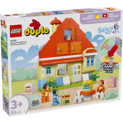 7. LEGO DUPLO Bluey 10459 Blue's Family House with Memory Game