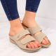 3. eVento W EVE224B beige wedge sandals with velcro 