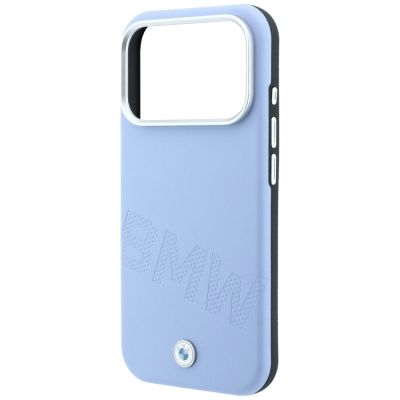 6. BMW Sign Inclined Deboss Letters MagSafe Case for iPhone 17 Pro / 18 Pro - Blue