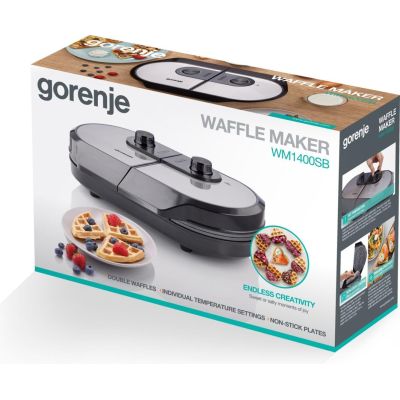 12. Gorenje Mini Grill Electric Grill, Waffle Plate, WM1400SB, 1400 W, Diameter 18 cm, Black