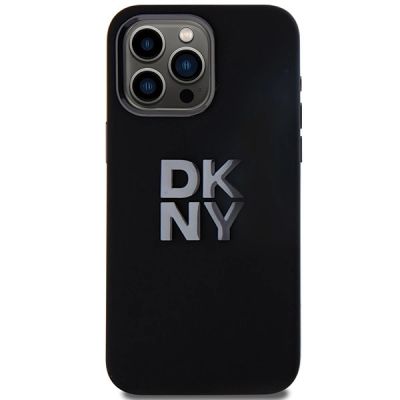 3. DKNY Liquid Silicone Metal Logo iPhone 15 Pro Case - Black