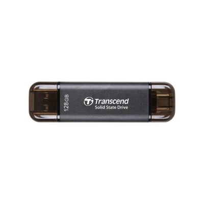 4. Transcend ESD310C Thunderbolt Technology 128GB USB Type-A / USB Type-C USB 3.2 Gen 2x2 Black