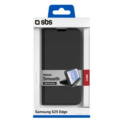 3. SBS Wallet Case with Stand and Wallet for Samsung Galaxy S25 Edge - Black