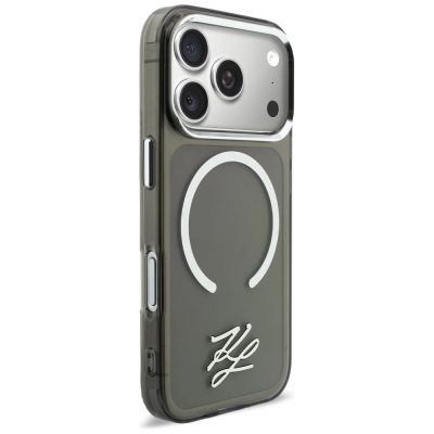 4. Karl Lagerfeld IML KL Script Logo MagSafe Case for iPhone 17 Pro - Black