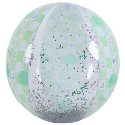 5. INFLATABLE BEACH BALL 50CM GLITTER GREEN 53197